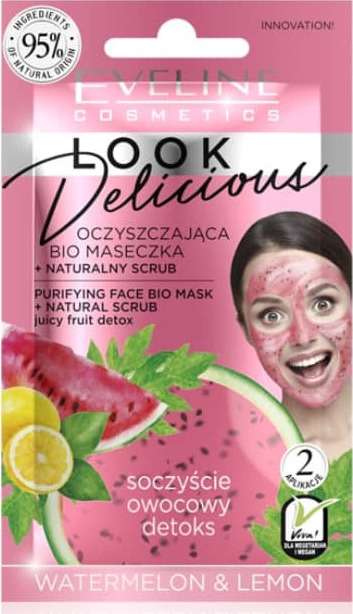 EVELINE Look Delicious Purifying Face Bio Mask Watermelon & Lemon  