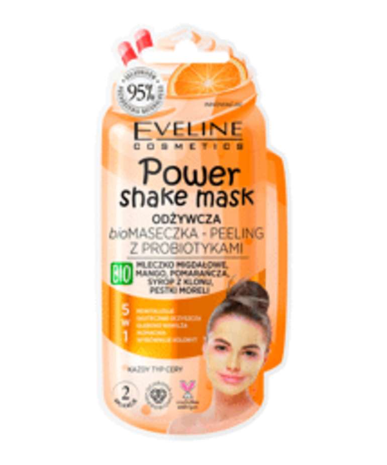 EVELINE Power Shake Mask Nourishing Bio Mask Peeling With Probiotics 10ml  